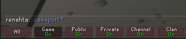 Typing the caexport command in the chat box